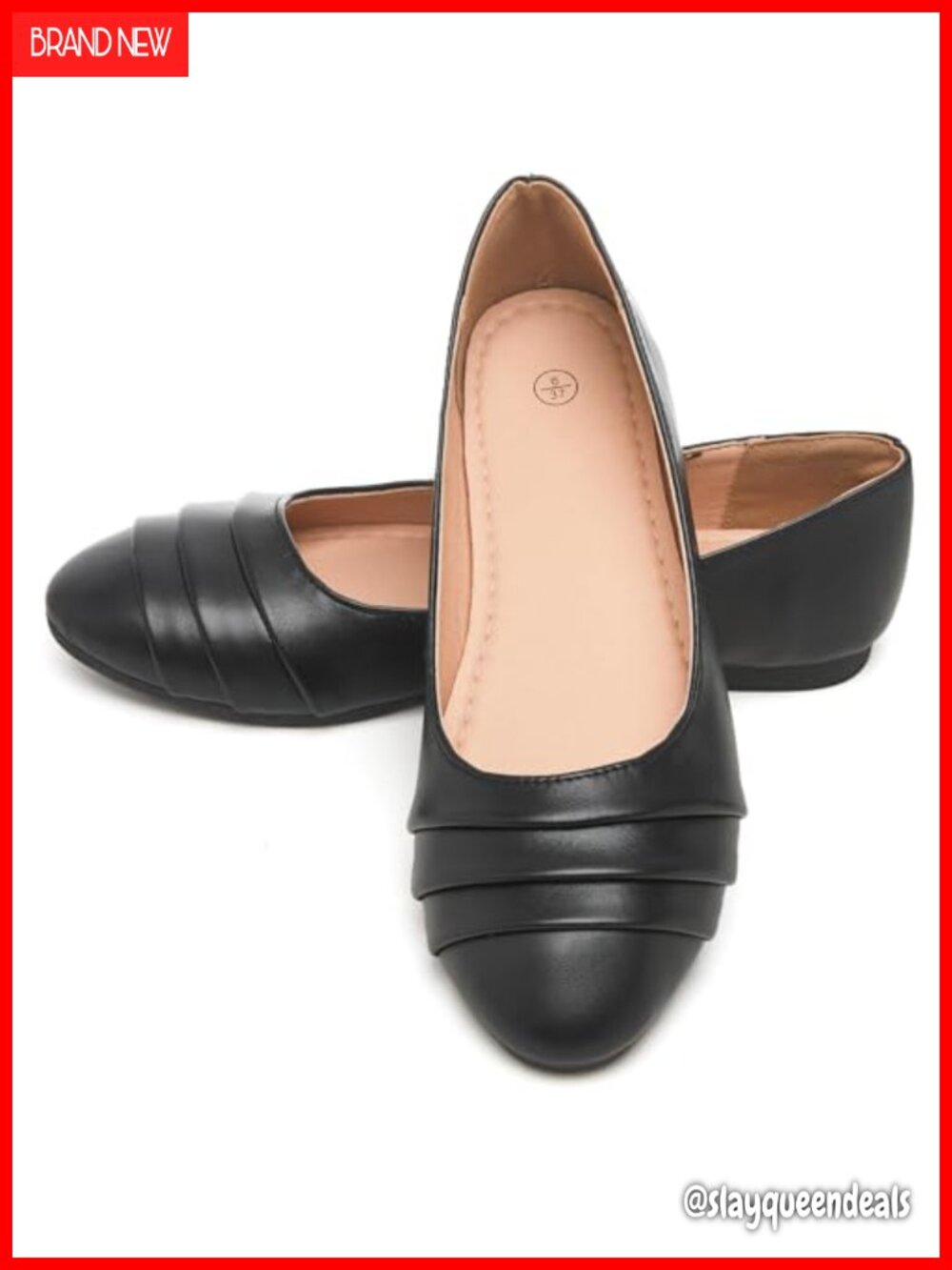 HEAWISH Women's Flats Shoes Round Toe Slip On Ballet Flats PU Leather Dressy